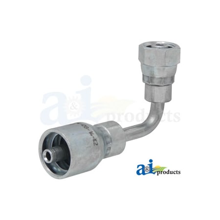 A & I Products Din Light 24 degree Seat 90 degree Female Swivel O-Ring 4" x1" x1" A-F-DL9004-0814-K2